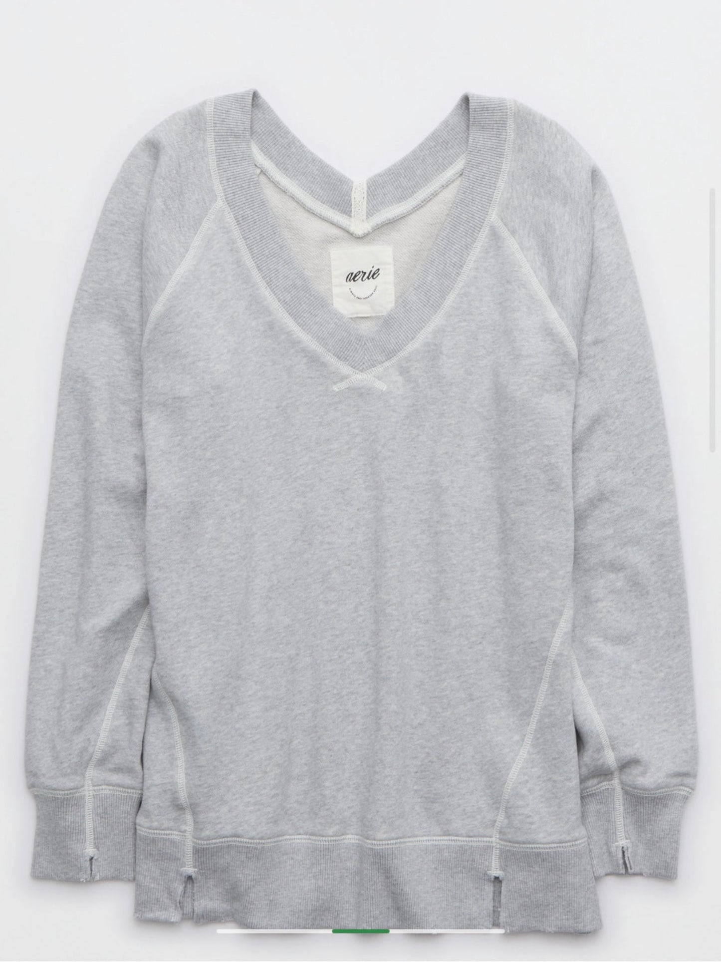 Aerie Women's Downtime Oversized Big Hug V-Neck Sweatshirt