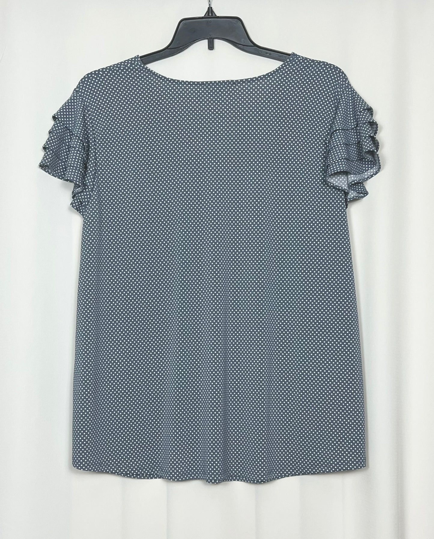 Adrianna Papell Women's Plus Short Ruffle Sleeves Small Polka Dot Point