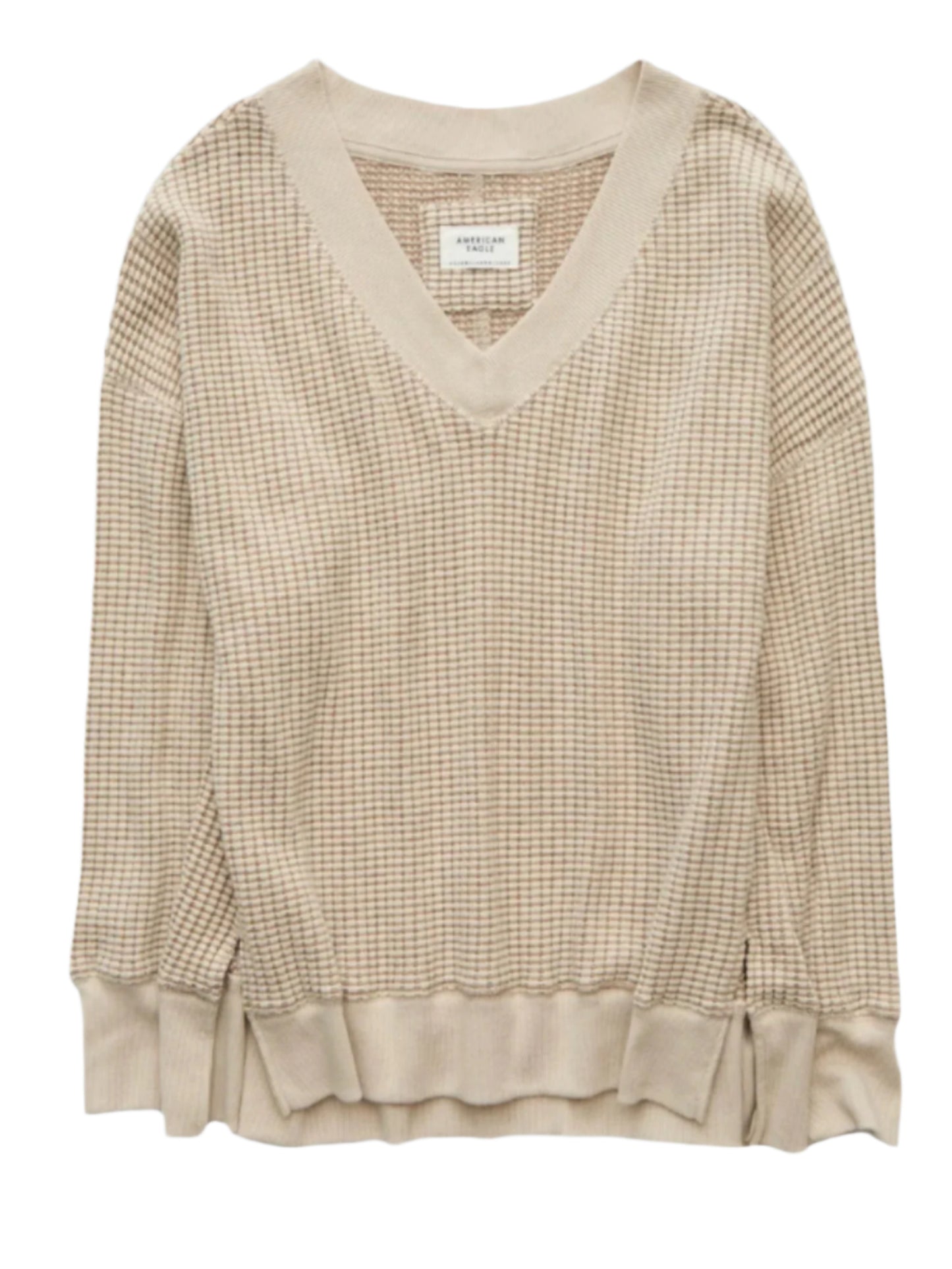 AE Big Hug V-Neck Waffle Sweatshirt