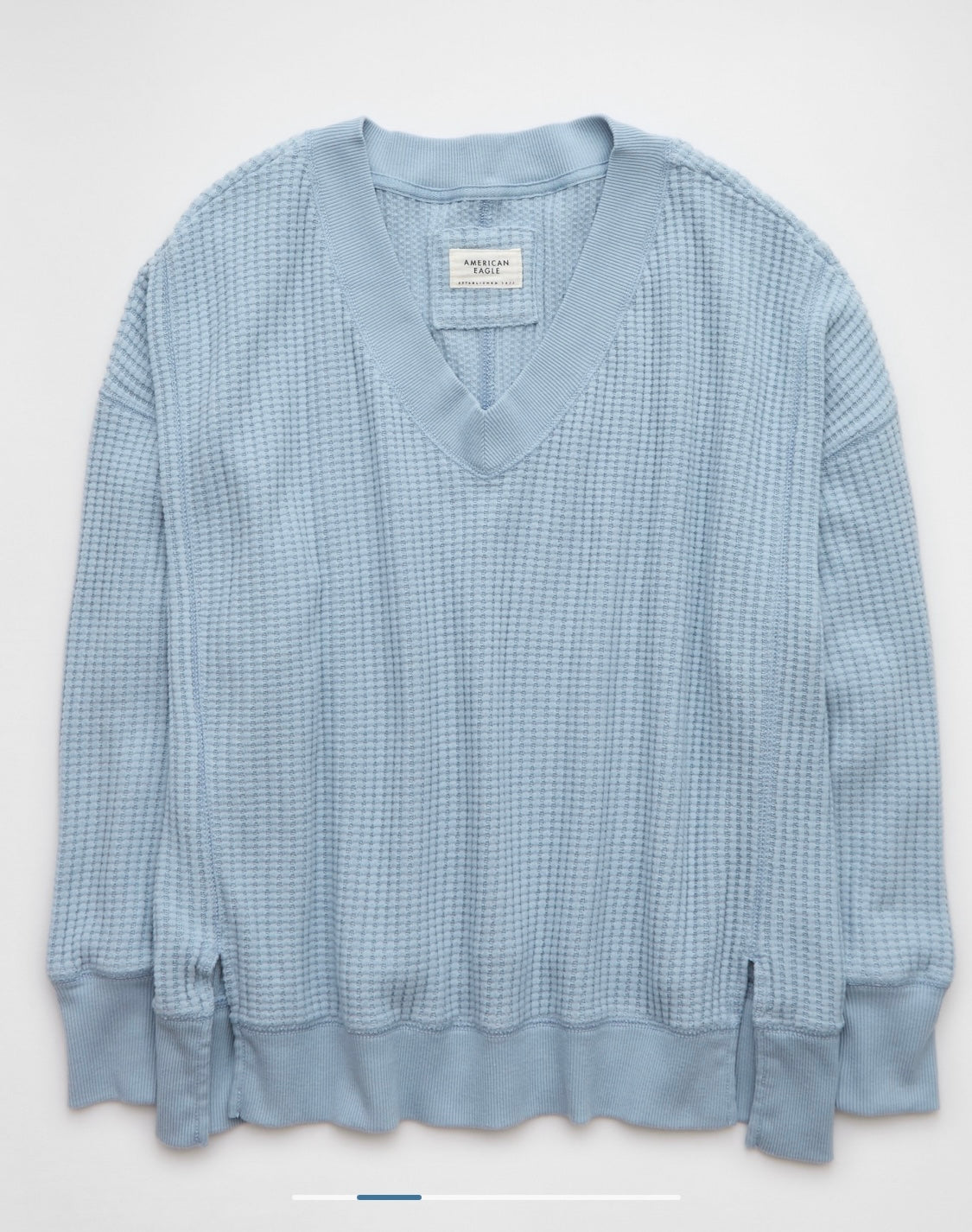 AE Big Hug V-Neck Waffle Sweatshirt