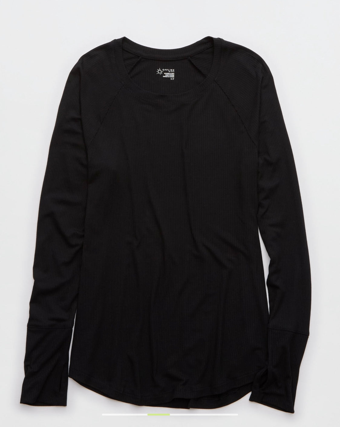 OFFLINE By Aerie Thumbs Up Ribbed Raglan Long Sleeves T-Shirt