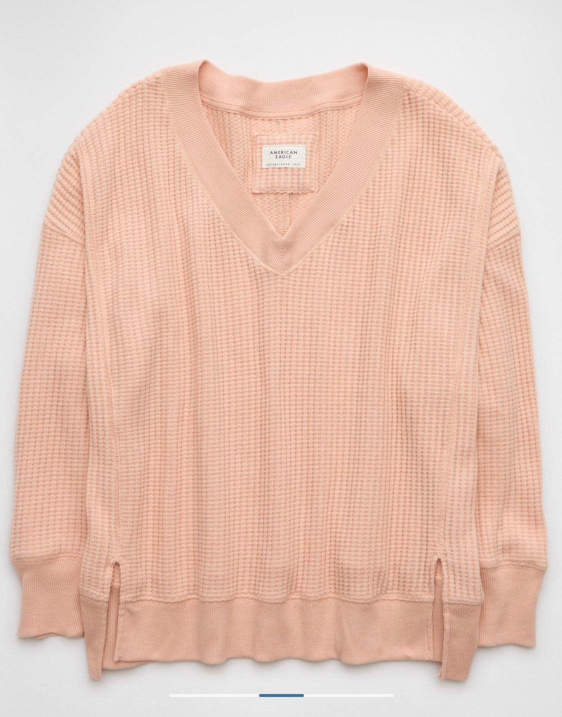 AE Big Hug V-Neck Waffle Sweatshirt