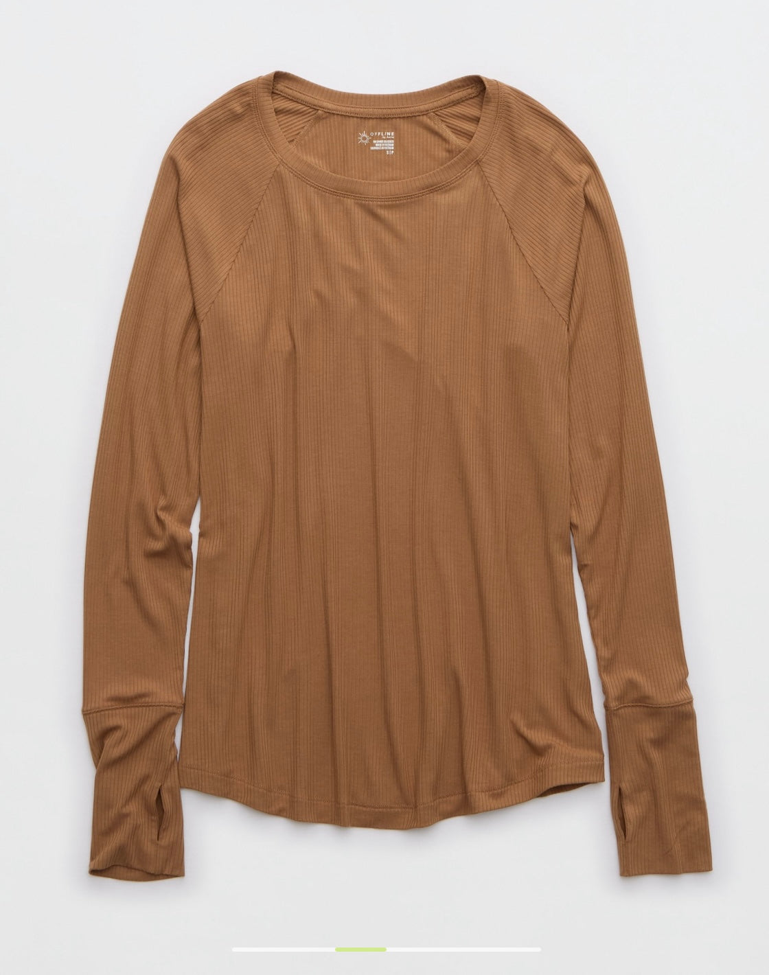 OFFLINE By Aerie Thumbs Up Ribbed Raglan Long Sleeves T-Shirt