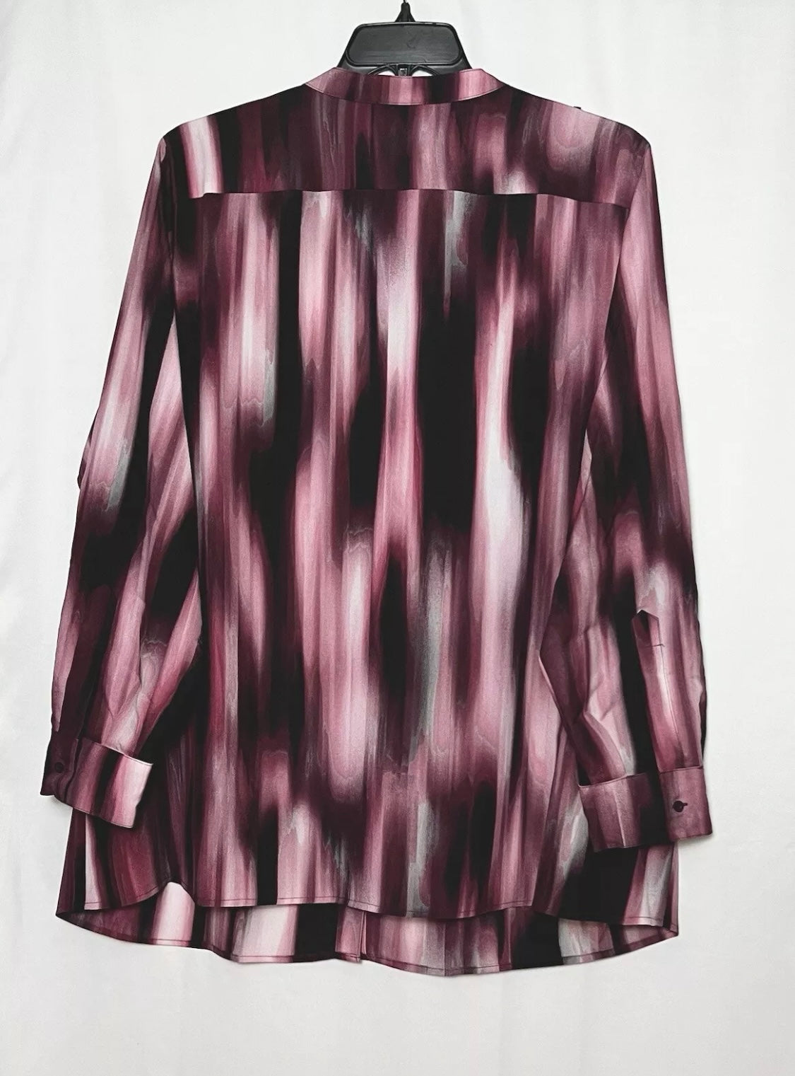 Calvin Klein Women's Plus Size Printed 3/4-sleeve Roll-Tab Shirt Port Combo