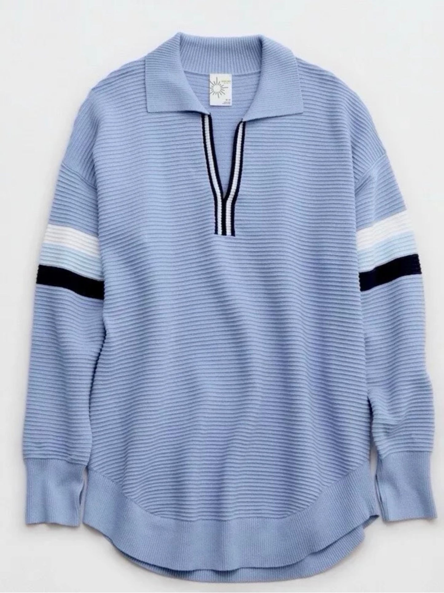 Offline By Aerie Women's Oversized Home Stretch Polo Sweatshirt Monaco Blue