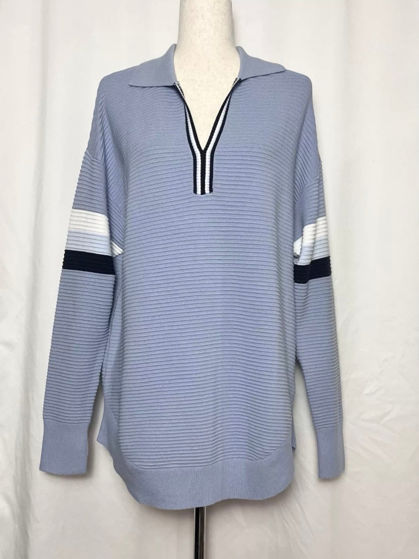 Offline By Aerie Women's Oversized Home Stretch Polo Sweatshirt Monaco Blue
