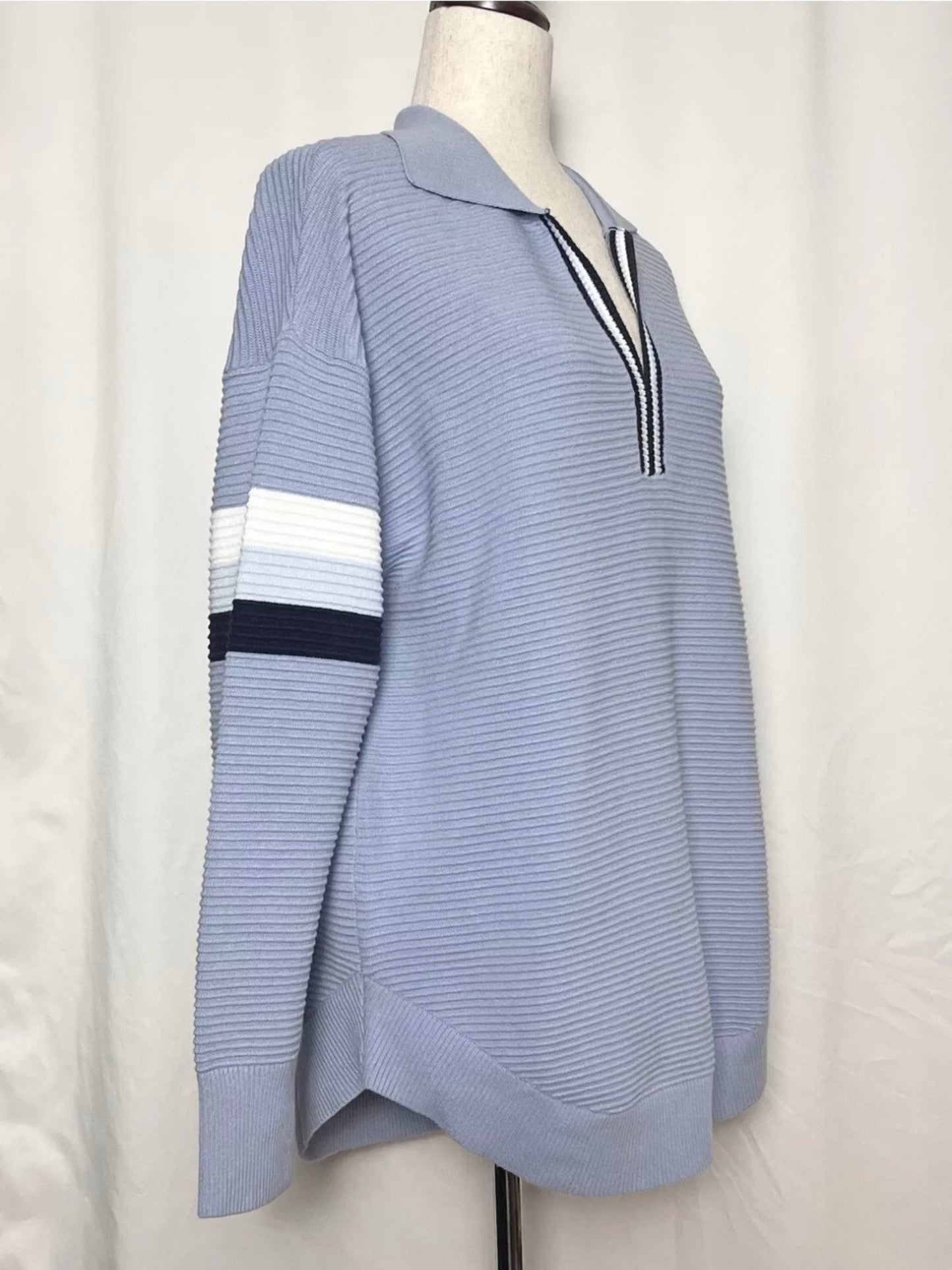 Offline By Aerie Women's Oversized Home Stretch Polo Sweatshirt Monaco Blue