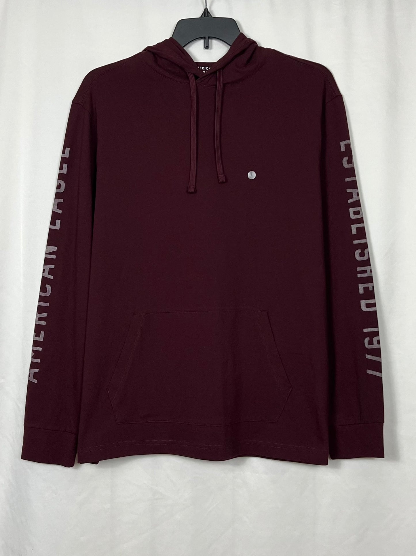 American Eagle Men's Supper Soft Long-Sleeves Logo Graphic HoodieT-Shirt.
