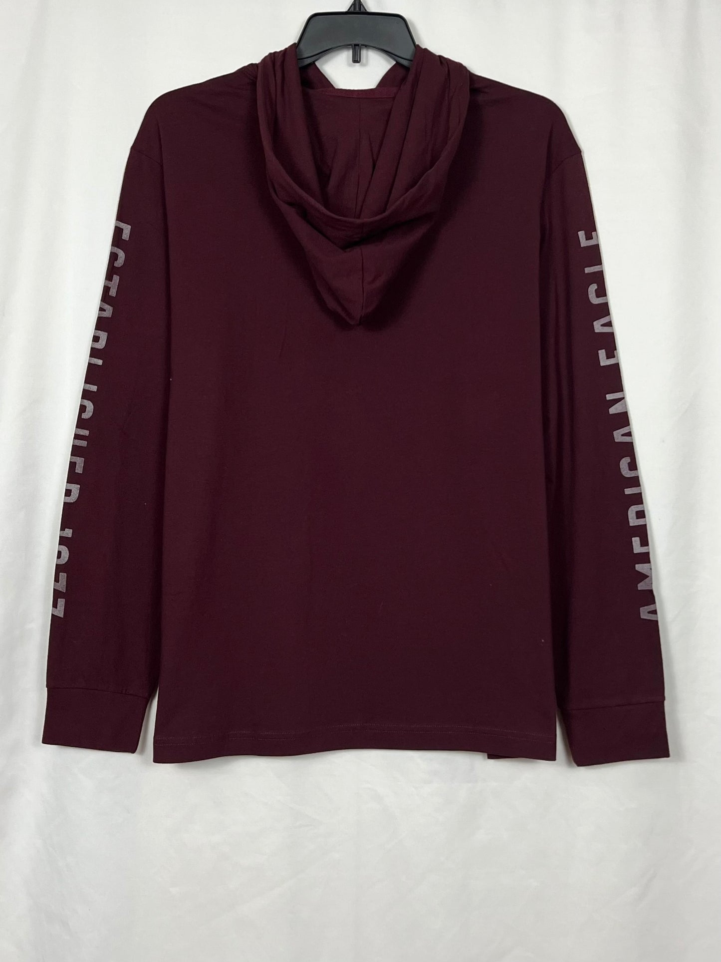 American Eagle Men's Supper Soft Long-Sleeves Logo Graphic HoodieT-Shirt.