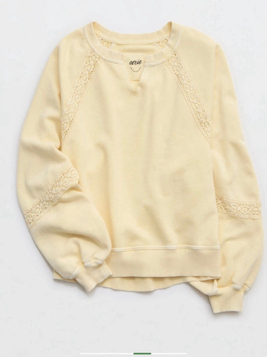 Aerie Women's Hey Crochet Sweatshirt