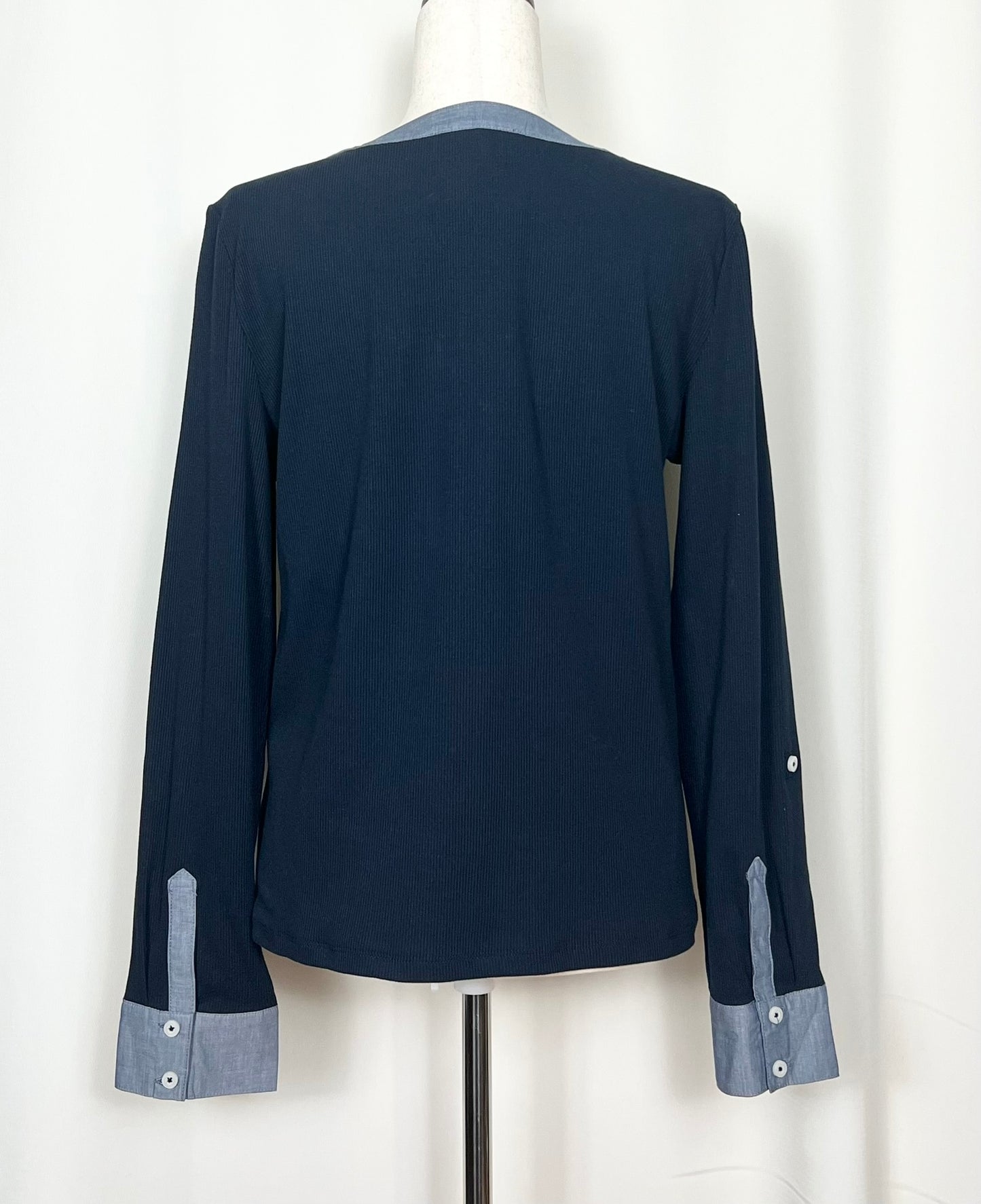 Tommy Hilfiger Women's Mixed Media Roll-Tab Sleeve