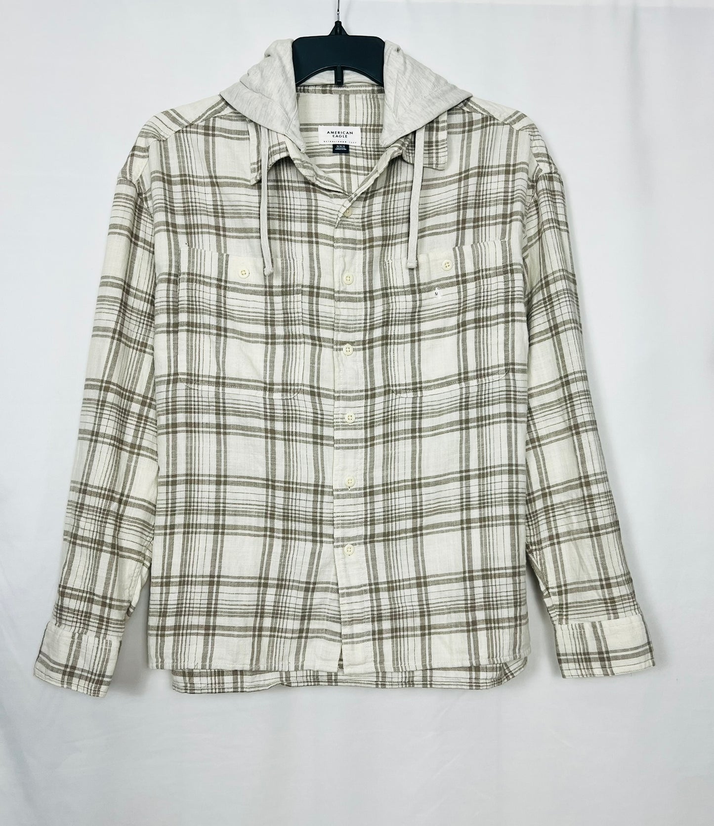 Americam eagle Men's Hooded Flannel Shirt