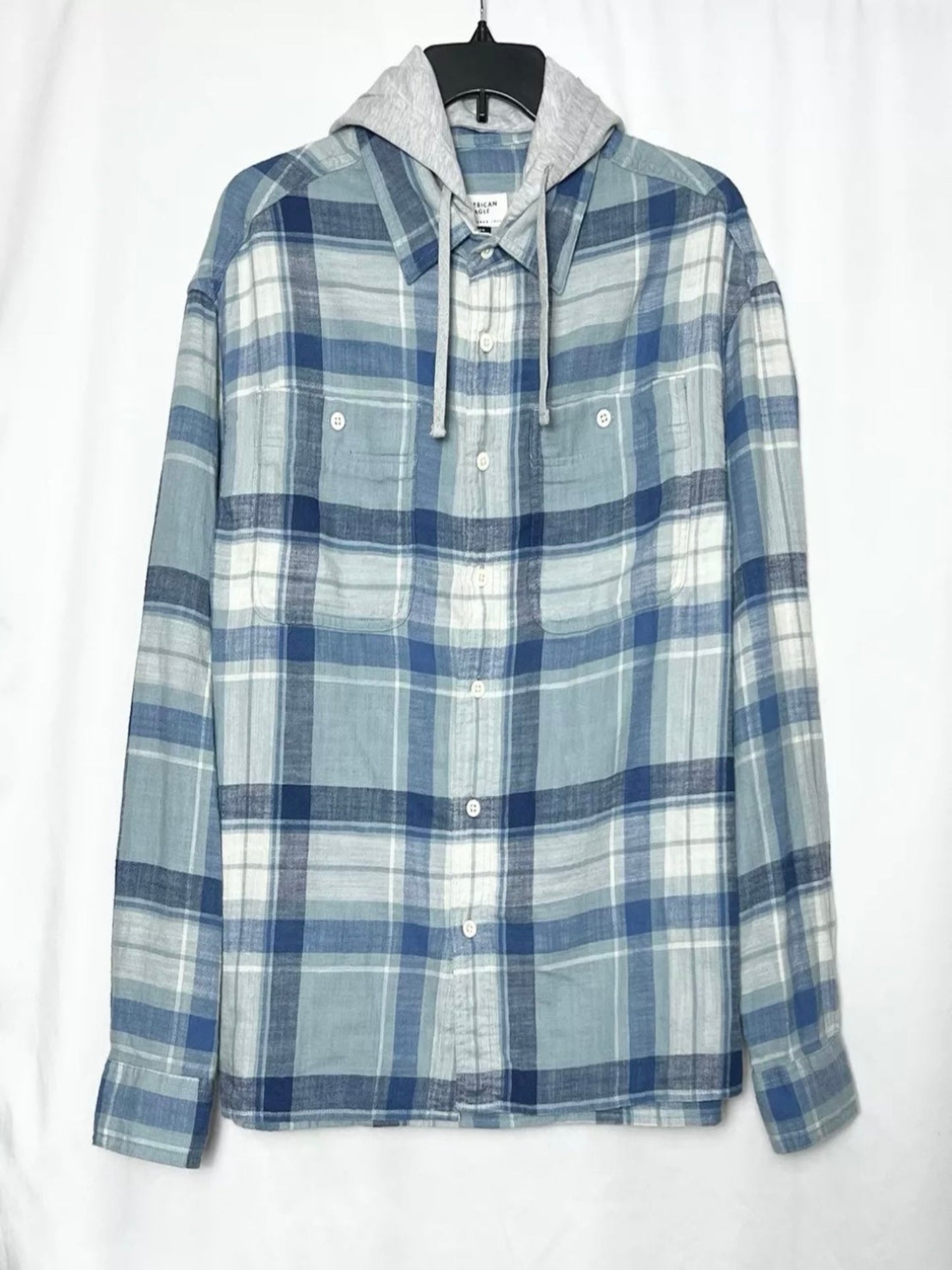 Americam eagle Men's Hooded Flannel Shirt
