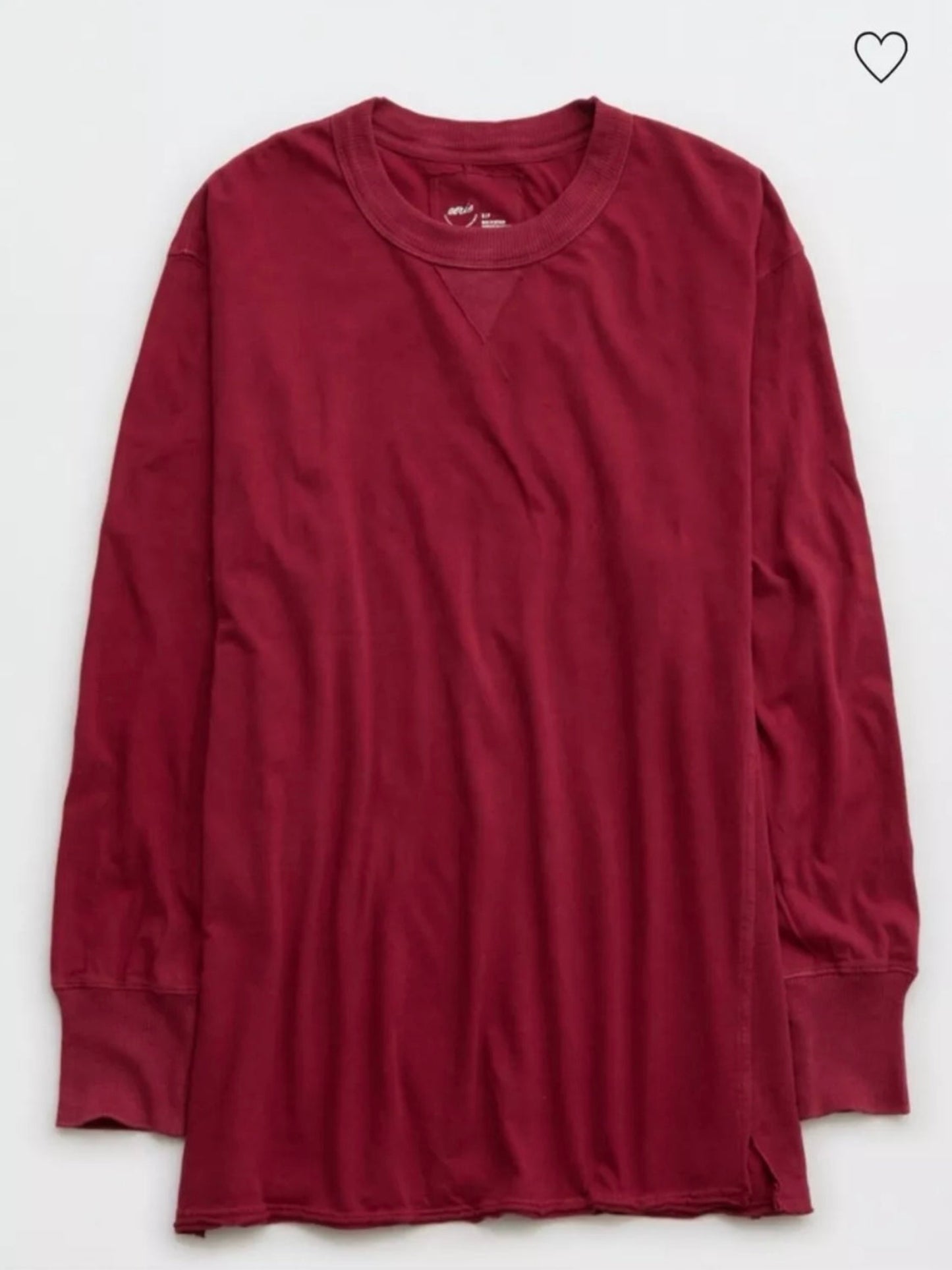 Aerie Women's Cozy Long Sleeves Oversized Boyfriend T-Shirt