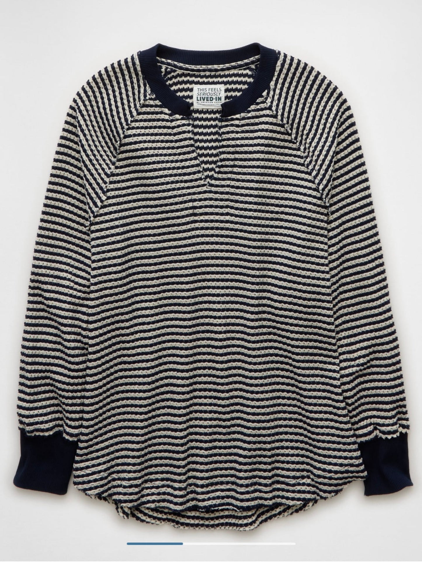 American Eagle Women's Big Hug Notch Neck Waffle Sweatshirt