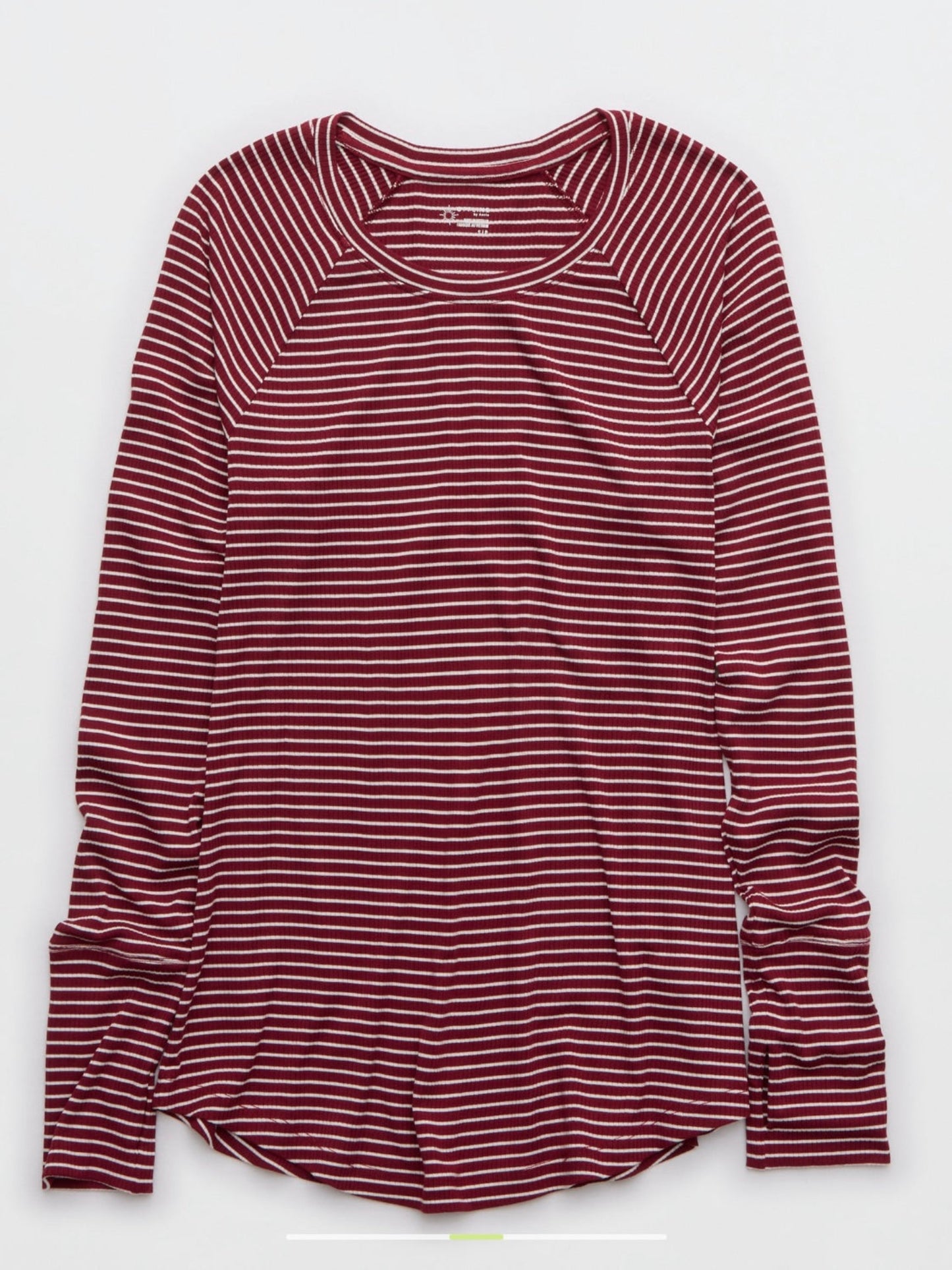 OFFLINE By Aerie Thumbs Up Ribbed Raglan Long Sleeves T-Shirt