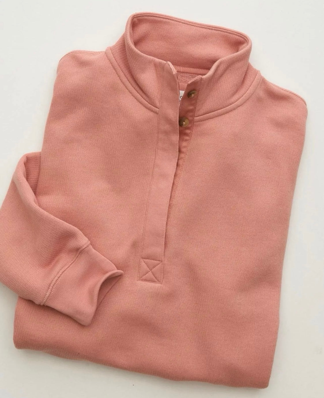 American Eagle Women's Cropped Henley Fleece Sweatshirt